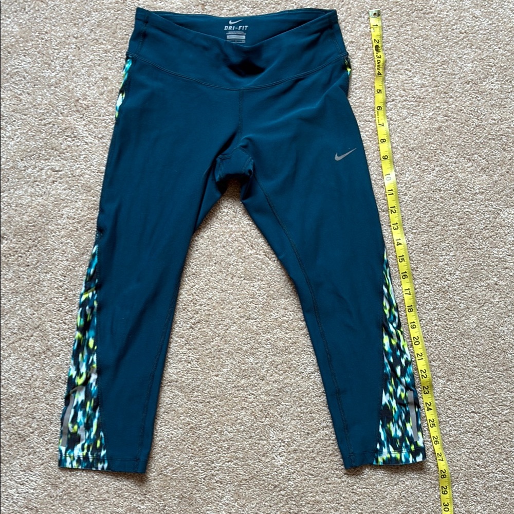 Nike Blue and Green Pattern Leggings - Picture 2 of 7
